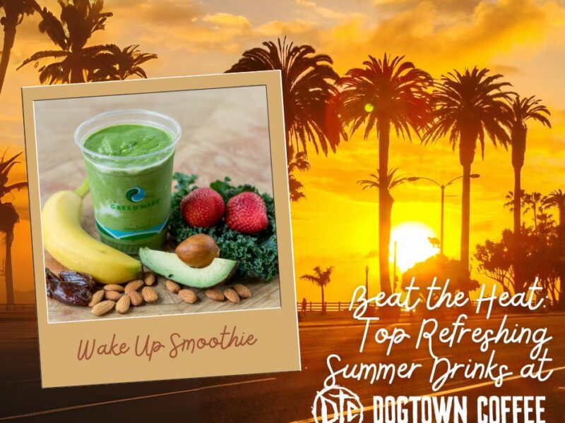 wake-up-smoothie-with-santa-monica-as-background-blog-title-eat-the-Heat-Top-Refreshing-Summer-Drinks-at-Dogtown-Coffee